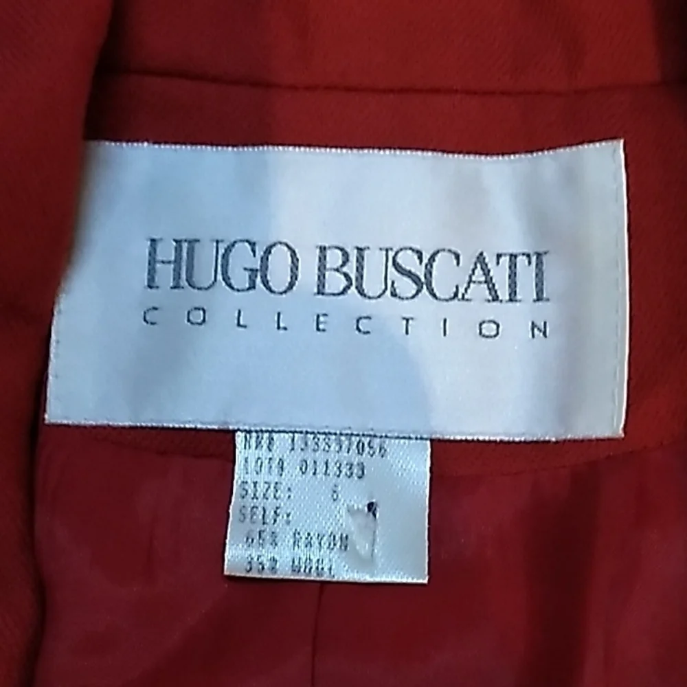 Hugo Buscati red wool blend blazer sz 6